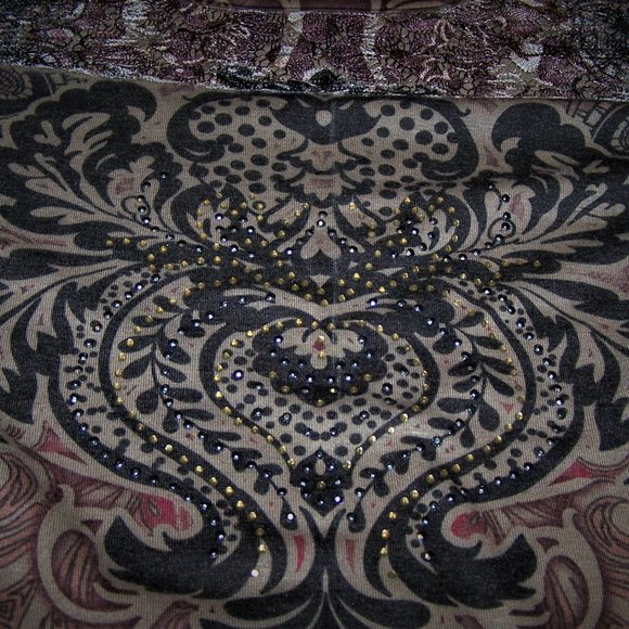 Cal Style Hi Low XL Blouse Mauve/Browns/Pink - Picture 6 of 7